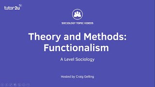 Sociological Theory Functionalism Sociology Theory amp Methods [upl. by Rubetta]