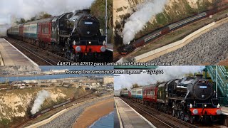 44871 and 47812 pass Lenham and Shakespeare Tunnel working ‘The Armistice Steam Express’  111124 [upl. by Arv]