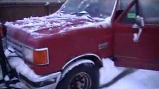 Cold start 87 Ford F150 plow truck [upl. by Scheld]