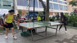 Tenzin vs Tim Bryant park ping pong tournament 82824 [upl. by Immat]