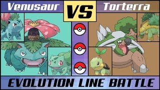 VENUSAUR vs TORTERRA  Starter Evolution Line Battle Pokémon SunMoon [upl. by Eibbil]