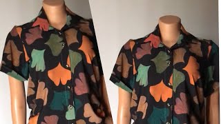 HOW TO CUT AND SEW A SHIRT BEGINNER FRIENDLYThe easiest way DIY [upl. by Annas955]