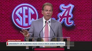 Alabama Head Coach Nick Saban announces retirement [upl. by Uzzial]