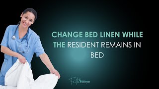 Change bed linen while the resident remains in bed [upl. by Cence]