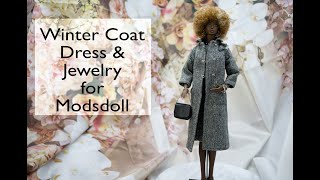 Winter Coat Dress amp Jewelry for Modsdoll Numina amp Jamieshow Fashion Dolls [upl. by Gobert]