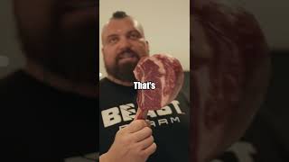 Eddie Hall Cooks MASSIVE Steak for Lunch [upl. by Vallie]