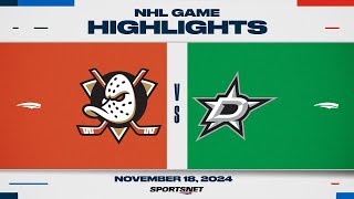 NHL Highlights  Ducks vs Stars  November 18 2024 [upl. by Solange]