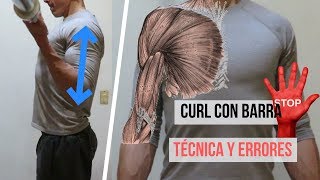 Curl de Bíceps con Barra Recta  TIPS TÉCNICA Y ERRORES [upl. by Finlay]