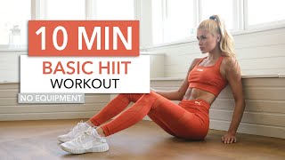 10 MIN BASIC HIIT  killer High Intensity routine standard exercises I Pamela Reif [upl. by Ahseenak]