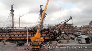 HMS Victory Jibboom Removal [upl. by Lorant]