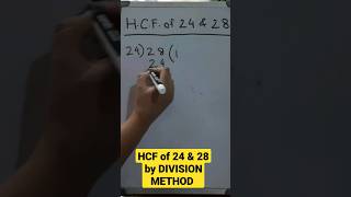 HCF of 24 and 28 by long division method hcf [upl. by Yrocal66]