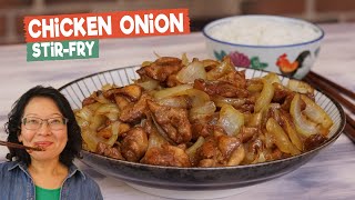 Chicken Onion Stirfry 🍗🧅 Just as delicious as beef onion stirfry quick and easy [upl. by Ahsinnek985]