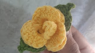 CROCHET ROSE  CROCHET ROSE HAIRBANDCROCHET hairband [upl. by Kimmy]