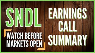 SNDL BEAT EXPECTATIONS SNDL EARNINGS CALL SUMMARY SNDL Stock Update amp Analysis  Price Prediction [upl. by Nolyaj]