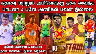 Puneri paltan retained players 2024  சுதாகர் மற்றும் அபினேஷ் தக்க வைத்த பாட்னா amp புனே அணிகள்  pkl [upl. by Yrrot237]