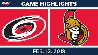 NHL Highlights  Hurricanes vs Senators  Feb 12 2019 [upl. by Tadd]