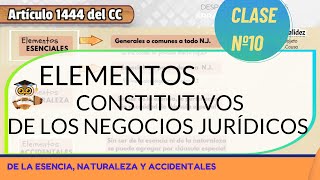 ELEMENTOS CONSTITUTIVOS 🐣 DE LOS NEGOCIOS JURÍDICOS 🏛 [upl. by Felton659]