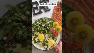 Breakfast is served Easy Garlic Pesto Egg breakfast eggs brunch pestoeggs [upl. by Yentrok]