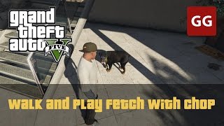 Walk and Play Fetch With Chop — GTA 5 [upl. by Adirahs933]