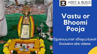 Bhoomi pooja for house constructionVastu pooja Things needed Procedure amp why its doneHireampbuild [upl. by Dacey]