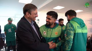 Chairman PCB Management Committee Mr Zaka Ashraf meets players at Pindi Cricket Stadium [upl. by Tamaru188]