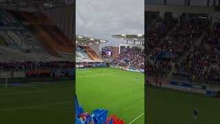 Osloderby Vålerenga  Lyn 42 the players are entering Intility Arena 24082024 tifo [upl. by Adiasteb363]