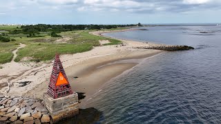 Aerial view of Salisbury beach campground and Plum Island MA via DJI Mini 4 PRO  July 2024 [upl. by Tamar]