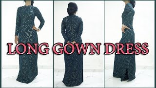 Long Gown Dress Cutting And Stitching  Designer Long Dress  Tailoring With Usha [upl. by Gawain]