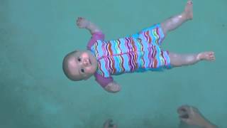 Baby swimming  floating unassisted at 5 months old [upl. by Mccahill]