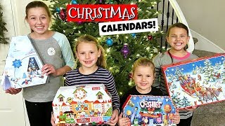 OPENING ALL OUR CHRISTMAS ADVENT CALENDARS FAMILY VLOG [upl. by Pollerd]