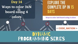 Dynamic Programming Series  Day  14  DP with combinatorics  Color 3Xn board  Leetcode problem [upl. by Liagabba]