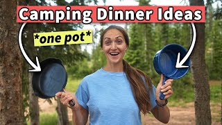 11 EASY ONE POT or PAN Camping Dinner Ideas camp stove cooking [upl. by Annirtak]