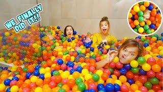 WE TURNED OUR SHOWER INTO A BALL PIT  SmellyBellyTV [upl. by Adnorrahs]