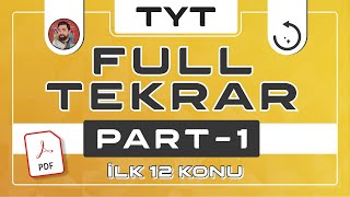 TYT FULL TEKRAR  İlk 12 Konu  Probleme Kadar  PDF  merthoca fulltekrar [upl. by Colb]