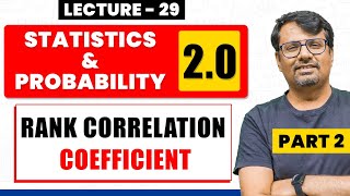 Rank Correlation Coefficient Part 2  Spearman Rank Correlation  Statistics amp Probability By GP Sir [upl. by Kirt]