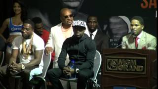 Adrien Broner vs Shawn Porter final press conference Broner goes crazy Floyd loves it [upl. by Reltuc]