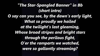 NATIONAL ANTHEM Karaoke Bb instrumental backing tracks Lyrics Words text The StarSpangled Banner [upl. by Yxor]