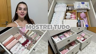 TOUR PELA CÔMODA DA NOSSA 2º FILHA 🩷🤰🏻 mostrei tudo em detalhes de como ficou a organização [upl. by Shelly]