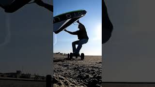 Wingsurfer and Mountainboard in the Wadden Sea wing foil [upl. by Werdma]