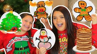 PANCAKE ART CHALLENGE How To Make Holiday Art Pancakes [upl. by Georgy66]