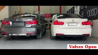 BMW 330i B48 Titanium Valvetronic Exhaust vs Stainless Steel Valvetronic Exhaust [upl. by Ahtikal834]