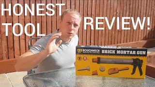 Honest Review Roughneck Brick Mortar Gun Patio Point Build Brick Pointing Tool [upl. by Margarette]