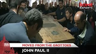 First images of John Paul II being moved from the grottoes [upl. by Nolly]