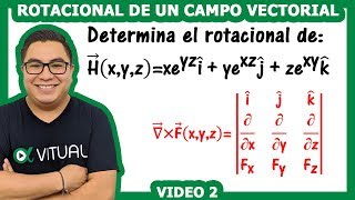 Rotacional de un campo vectorial en coordenadas cartesianas 2 Vitual Universitario [upl. by Juetta823]