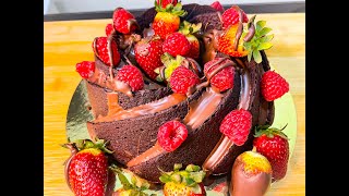 Thonnal chocolate swirl cake bundt cake thonnal trending cake [upl. by Najib]