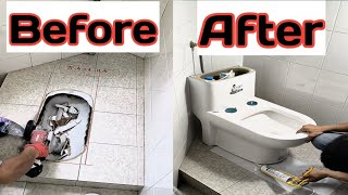 Asian man bathroom toilet changing techniques using skills [upl. by Squire]