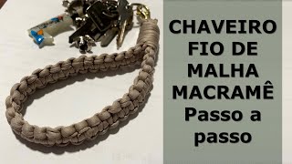 Chaveiro Pulseira  Fio de Malha  Macramê  Iniciantes  DIY [upl. by Akitan697]