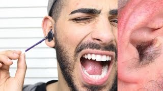 HOW TO WAX YOUR HAIRY EARS AT HOME  HAIR REMOVAL [upl. by Cherianne]