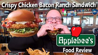 APPLEBEES® GRILLBAR  NEW CRISPY CHICKEN BACON RANCH SANDWICH  Test amp Review  JKMCraveTV [upl. by Hershell]