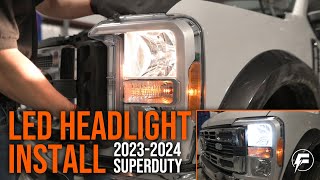 20232024 Superduty Headlight Bulb Replacement LED Install [upl. by Ahsercel762]